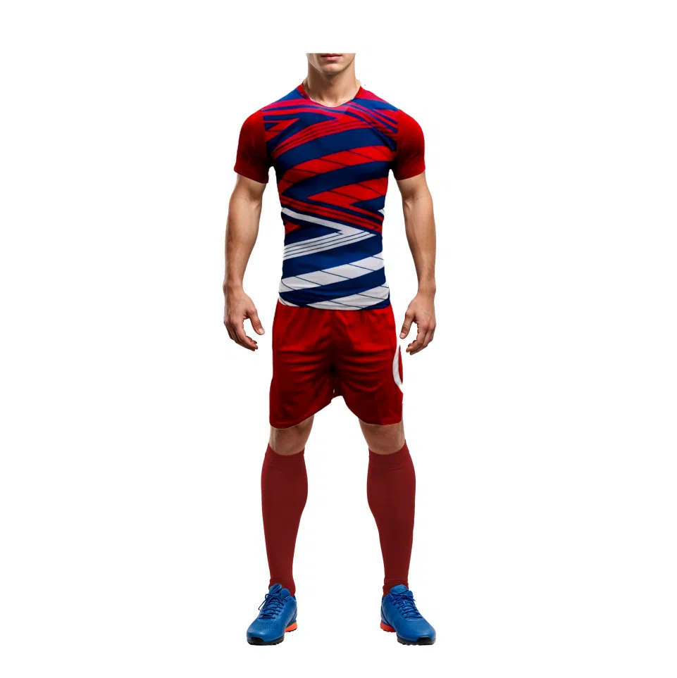 Mitzuma Sublimated Soccer Kit – Red/Royal Blue and White