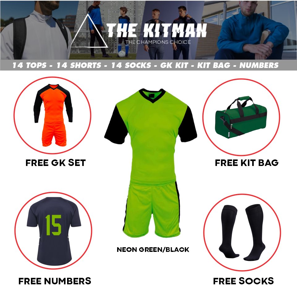 Mitzuma Holland Soccer Kit – Neon Green and Black | Complete Team Set