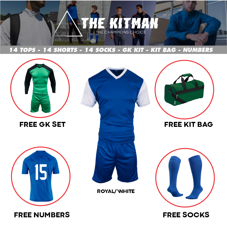 Mitzuma Holland Soccer Kit – Royal and White | Complete Team Set