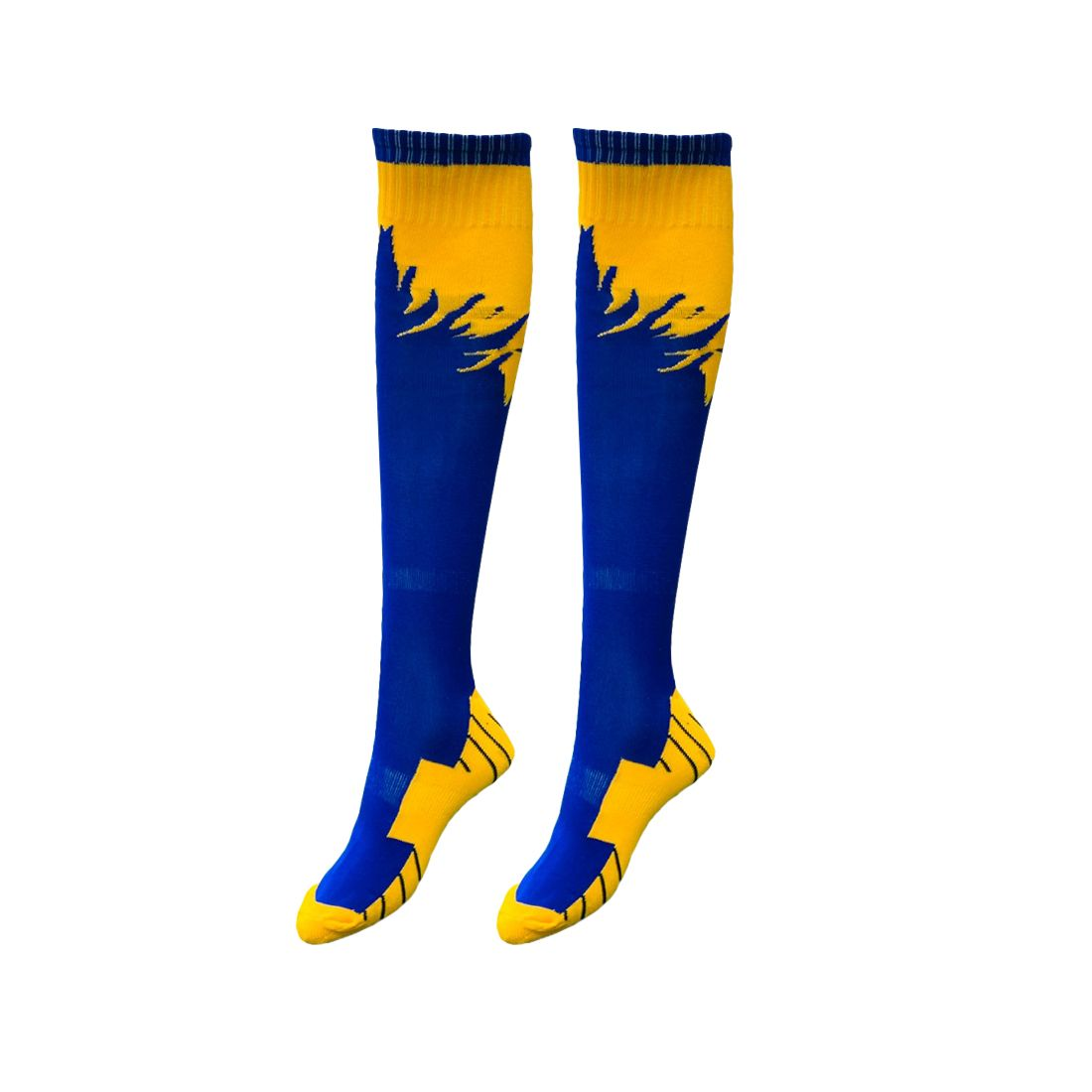 Mitzuma Flame Style Soccer Socks – Blue & Gold (Pack of 14)